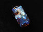 Fancy Silver Fume Glass Dread Bead, Amber, CUSTOM Bead Hole Sizes 4-16mm