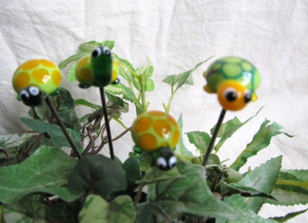 Glass Turtle Plant Pals, House plant and Fairy Garden Decor