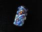 Fancy Silver Fume Glass Dread Bead, Amber, CUSTOM Bead Hole Sizes 4-16mm