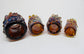 Fancy Silver Fume Glass Dread Bead, Amber, CUSTOM Bead Hole Sizes 4-16mm