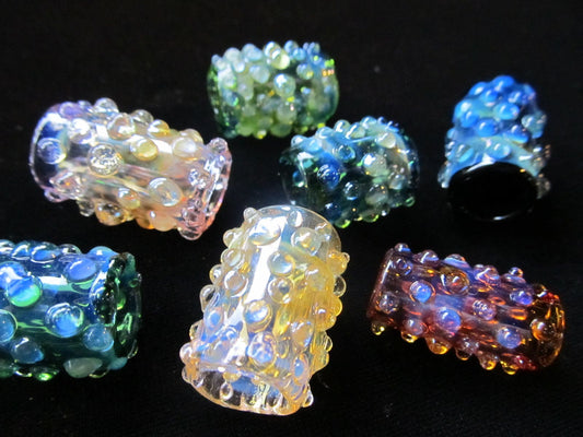 Dots All Colors Glass Dread Bead, CUSTOM Bead Hole Sizes 4-16mm