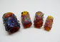 Fancy Silver Fume Glass Dread Bead, Amber, CUSTOM Bead Hole Sizes 4-16mm