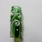 Glow in the Dark Spiral Tree on transparent green 8mm Bead Hole small size, Hand Blown Glass Dread Bead