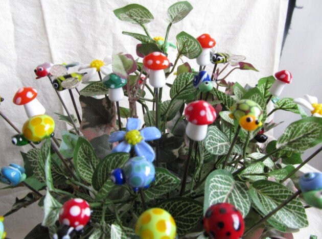 Glass Flower Plant Pals, House plant and Fairy Garden Decor