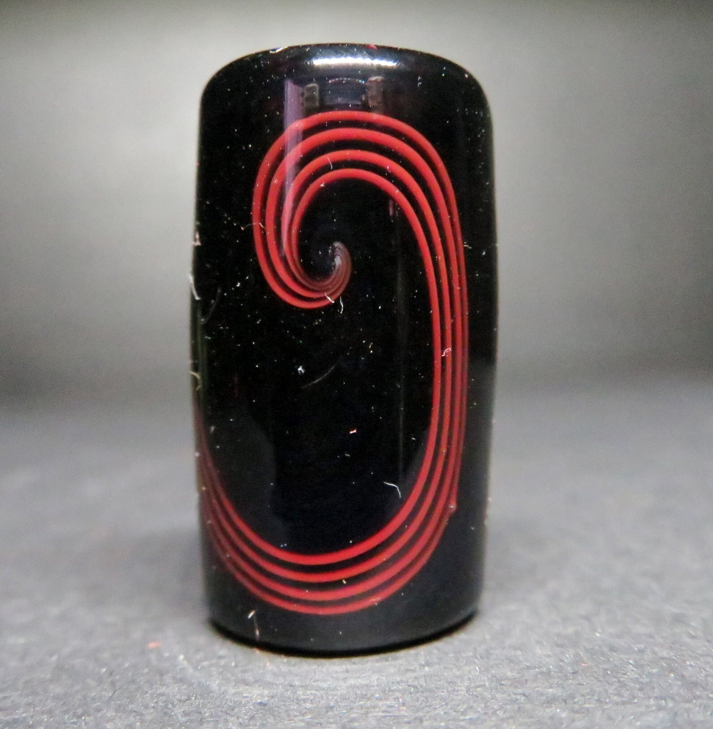 Black and Red Glass Dread Bead / CUSTOM Style and sizes Options / 4-16mm Bead Holes / Spiral - Wig wag - Twist / Made To Order