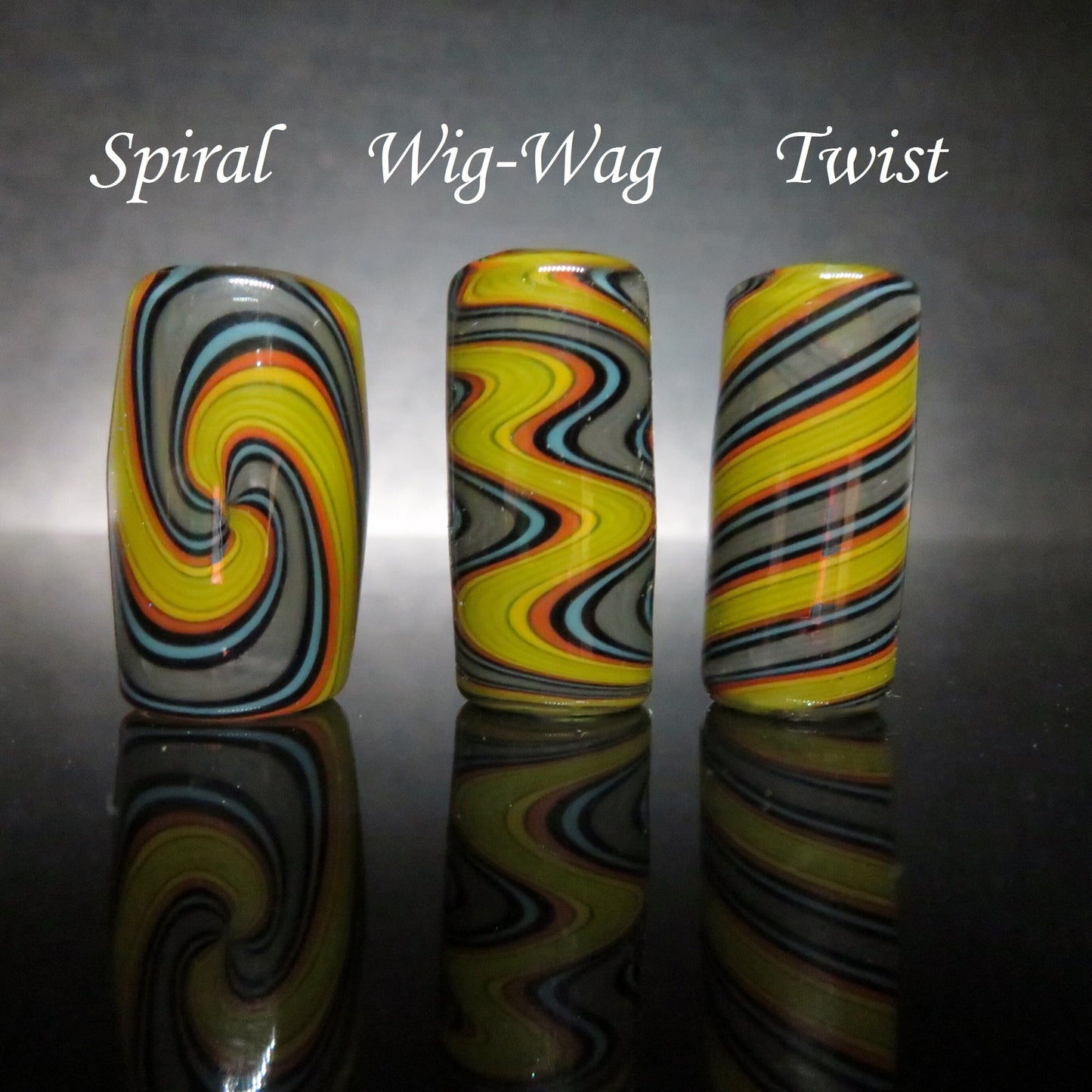 Bananarama Glass Dread Bead / CUSTOM Style and sizes Options / 4-16mm Bead Holes / Spiral - Wig wag - Twist / Made To Order