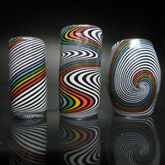 Rainbow Glass Dread Bead, CUSTOM Style and sizes Options
