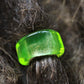 2 Glass Blacklight UV reflective Dread Rings, sizes 4-16mm bead holes, Glass Dread Beads