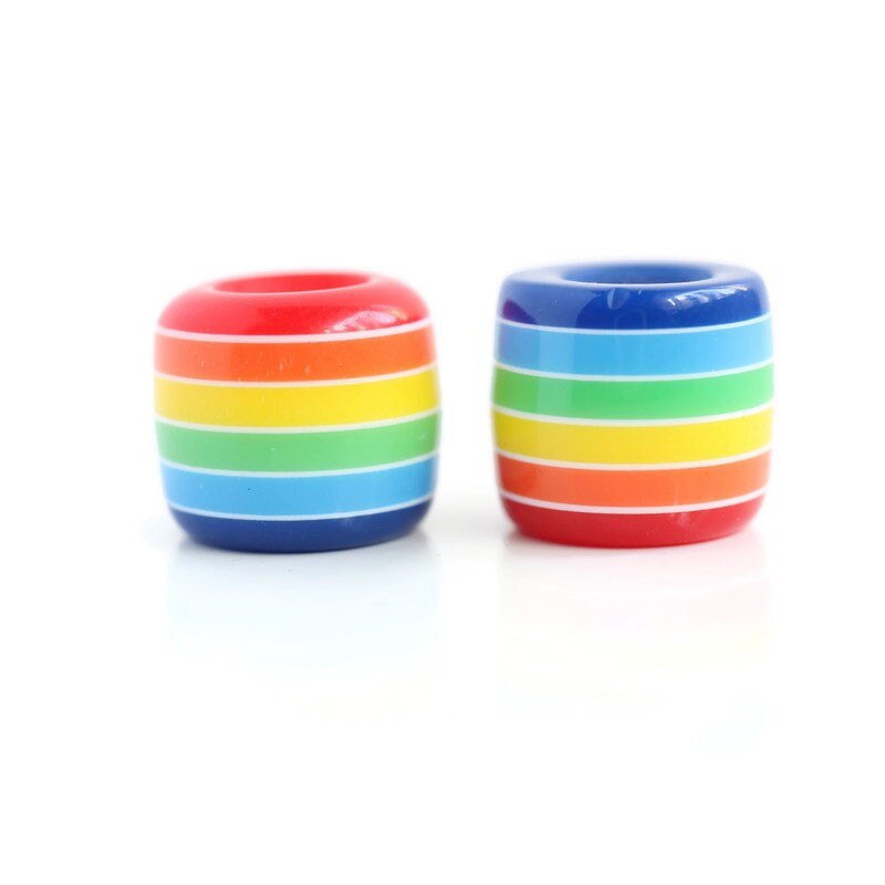 Rainbow Dread Beads - 6mm Bead Hole - Acrylic Dread Bead, Rainbow Dreadlock Bead, Dread Jewelry, Braid Beads, Dread Accessories