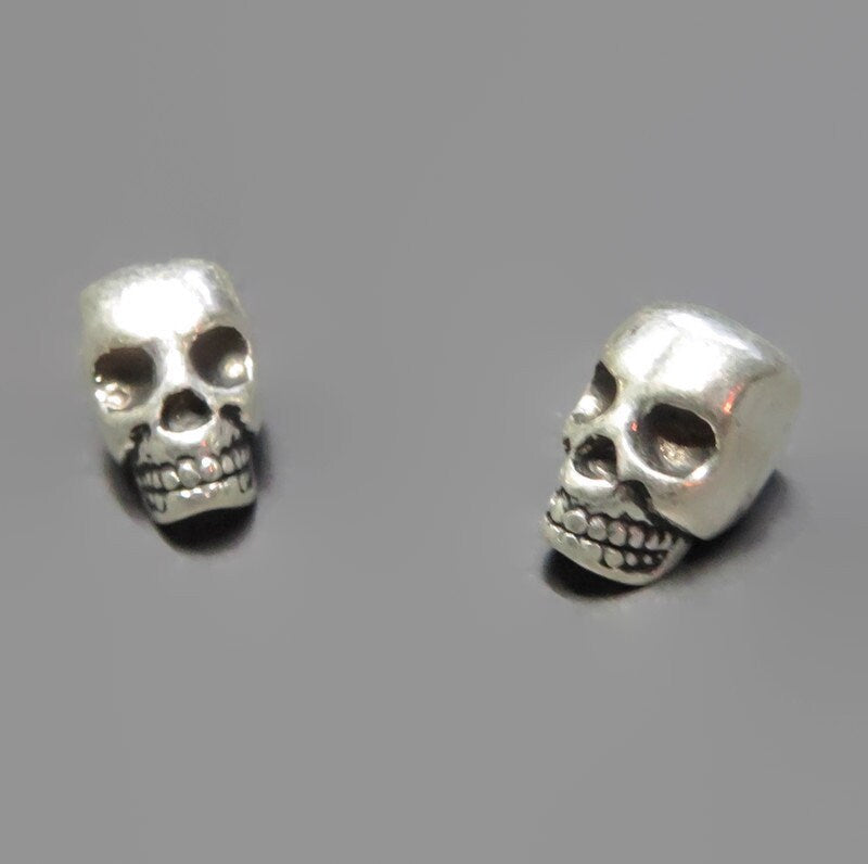 2 pack Metal Skull Dread Beads, 5mm bead hole, Dread lock Bead, Dread Jewelry, Dread Accessories, Gothic Dread Beads