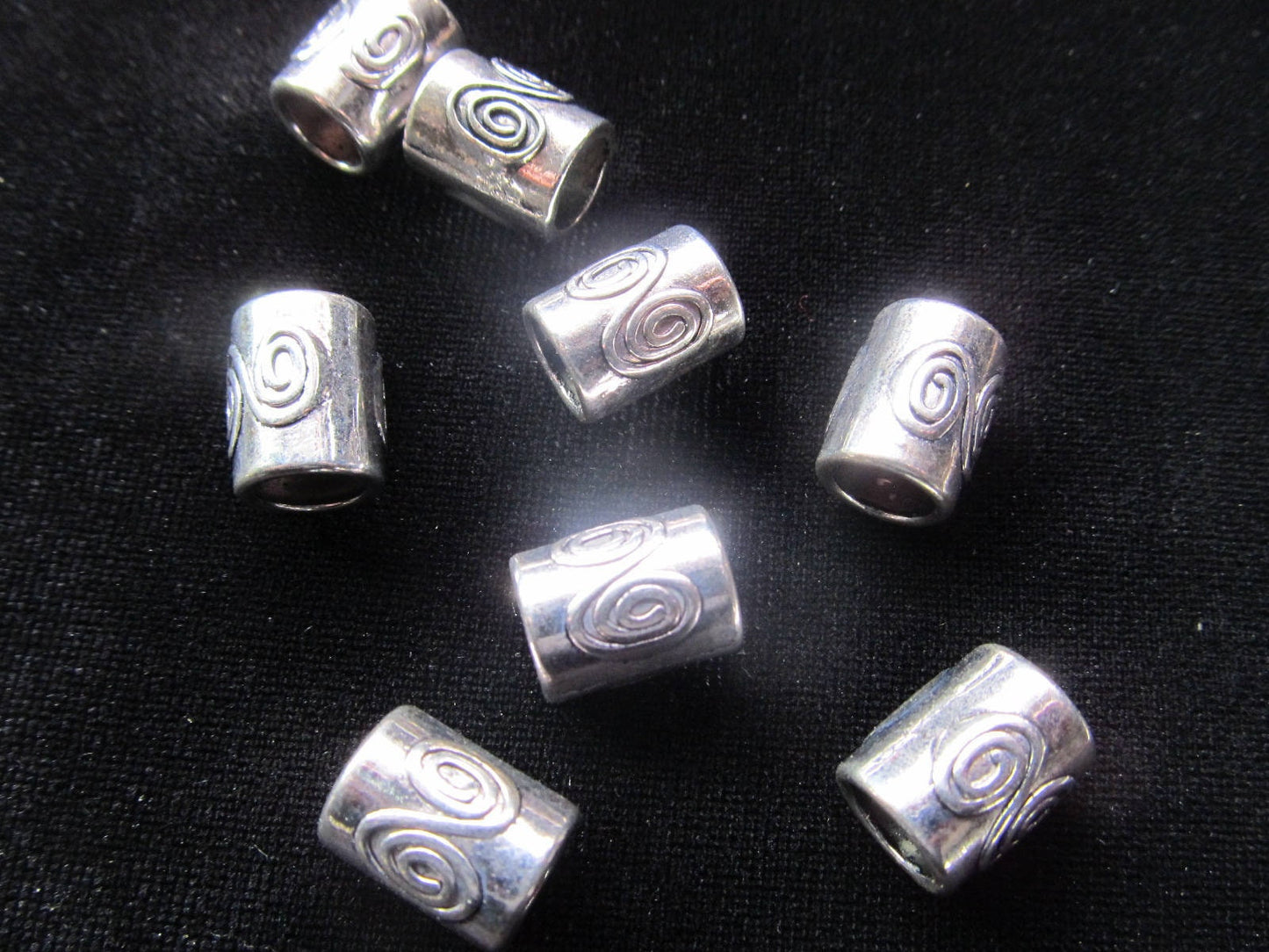 2 pack Metal double spiral Dread Beads Large hole Bead, 4E001