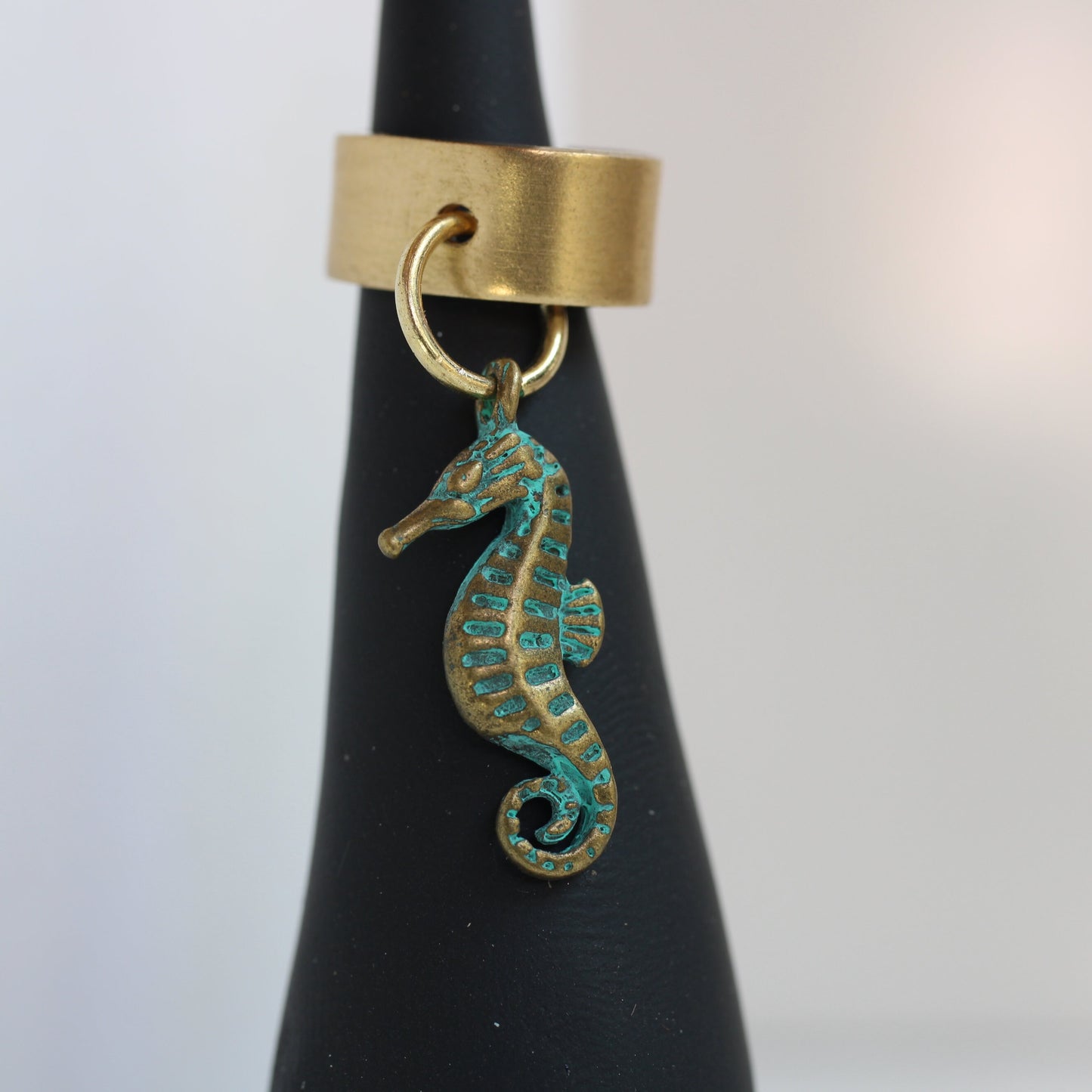 Brass Seahorse Dreadlock Bead - 10 mm bead hole - Copper Dread Bead, Dreadlock Accessories, Hair Jewelry, Loc Beads