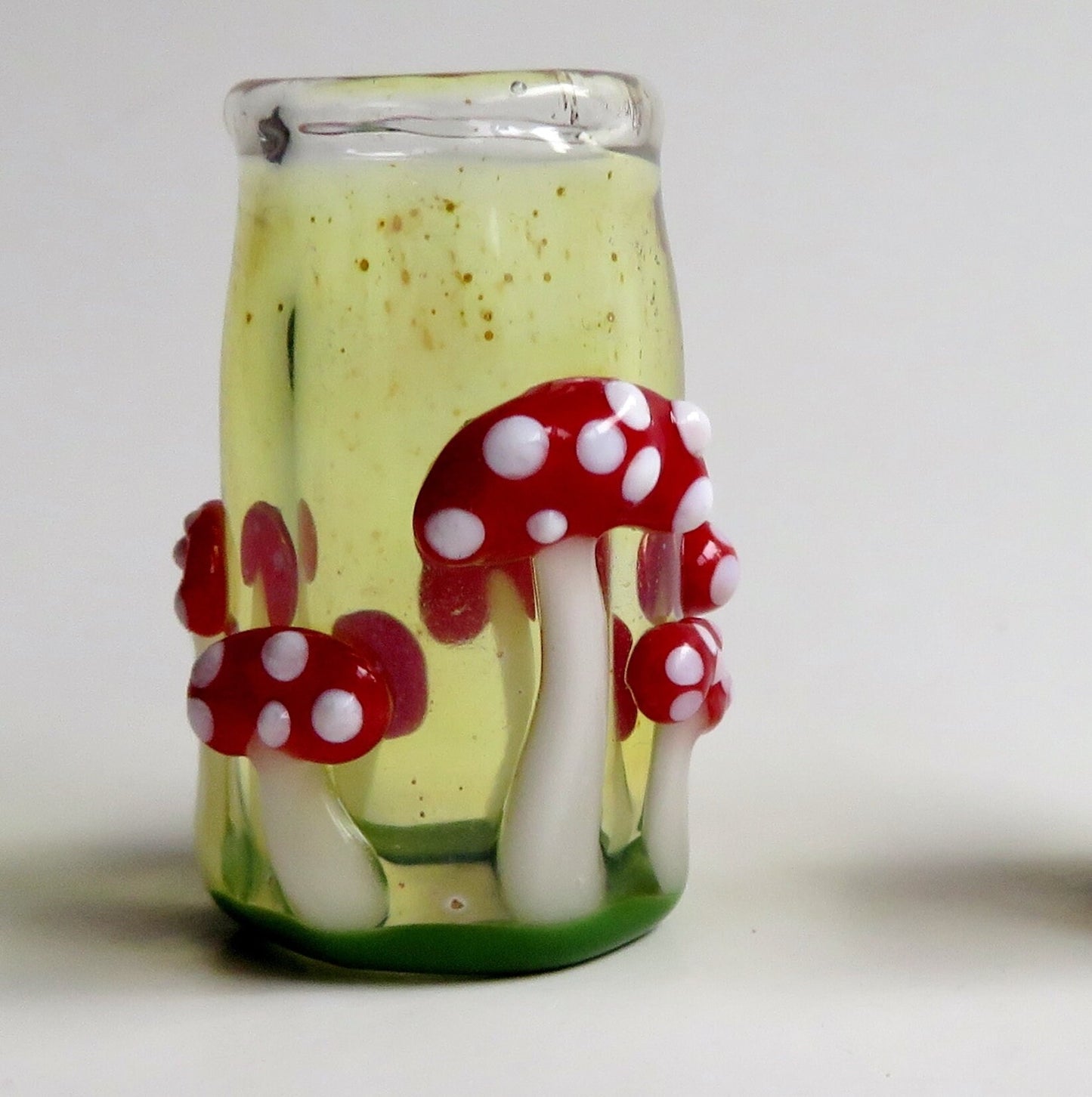Amanita Mushroom Glass Dreadlock Bead, CUSTOM Bead Hole Sizes 4-16mm