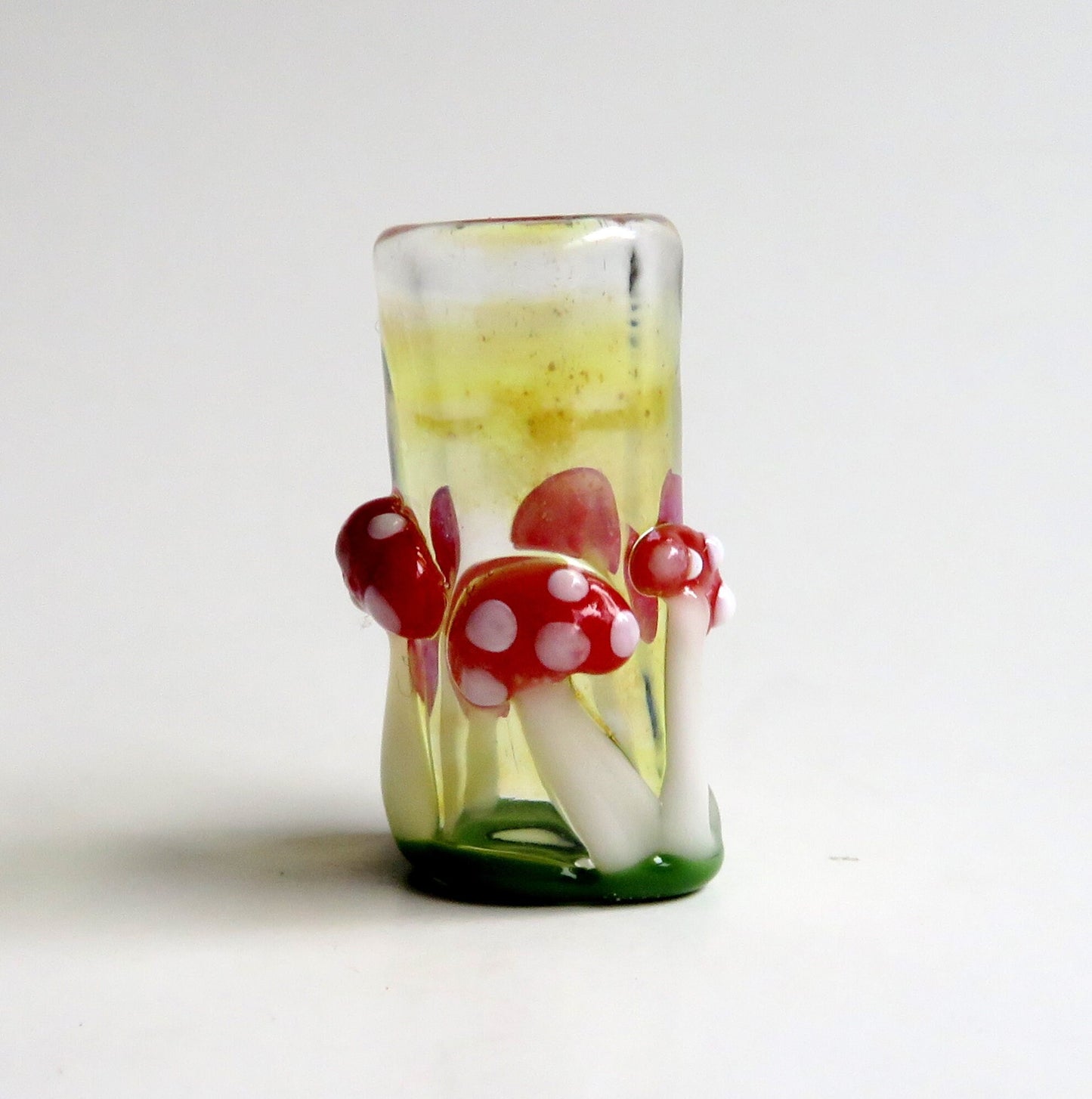 Amanita Mushroom Glass Dreadlock Bead, CUSTOM Bead Hole Sizes 4-16mm