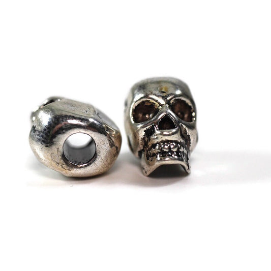 2 pack Metal Skull Dread Beads, 5mm bead hole, Dread lock Bead, Dread Jewelry, Dread Accessories, Gothic Dread Beads
