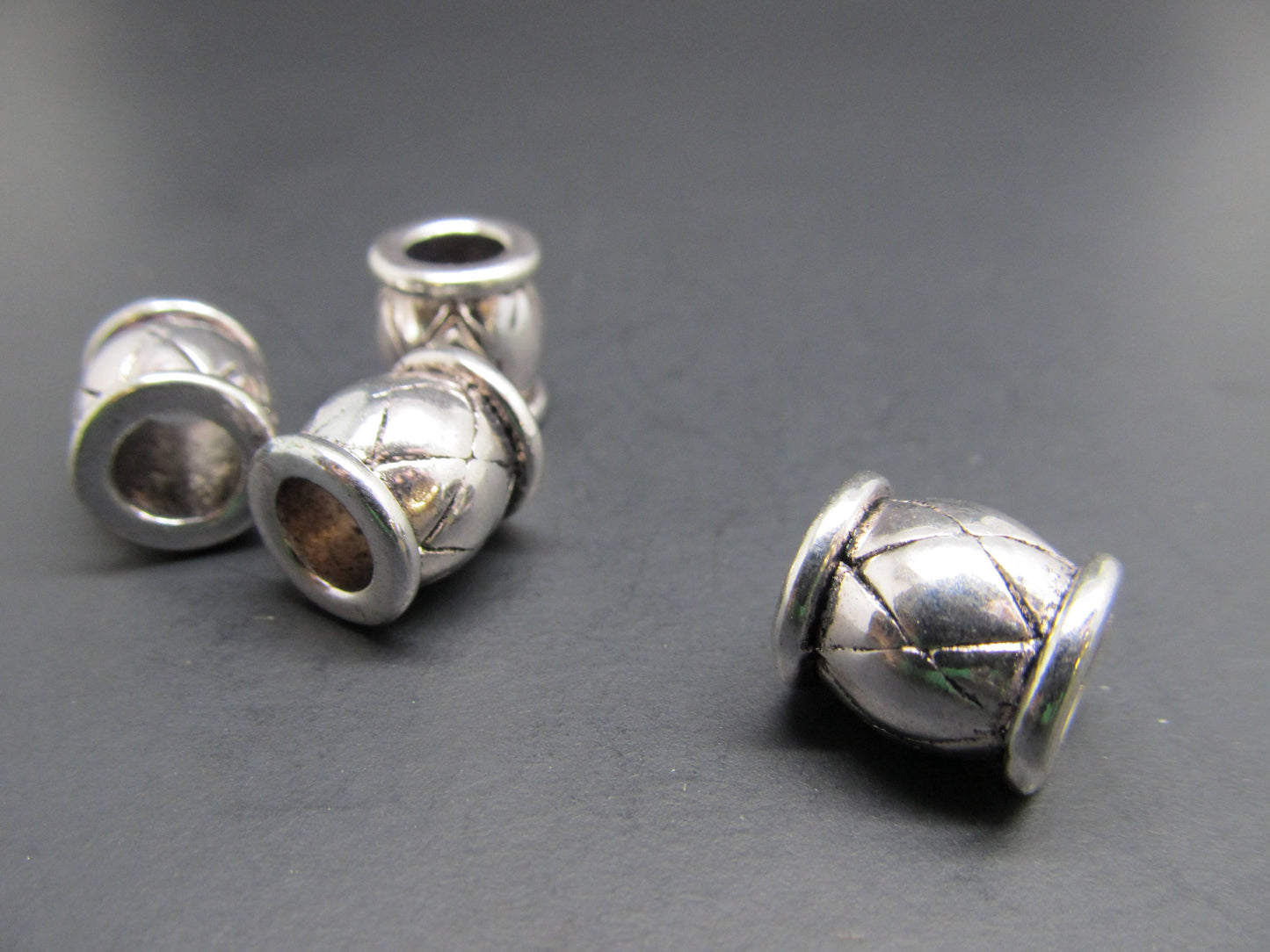 2 pack Metal barrel dread lock bead or beard beads 7mm bead hole, , Loc Jewelry, Loc Accessories, Dreadlock beads, metal dread bead