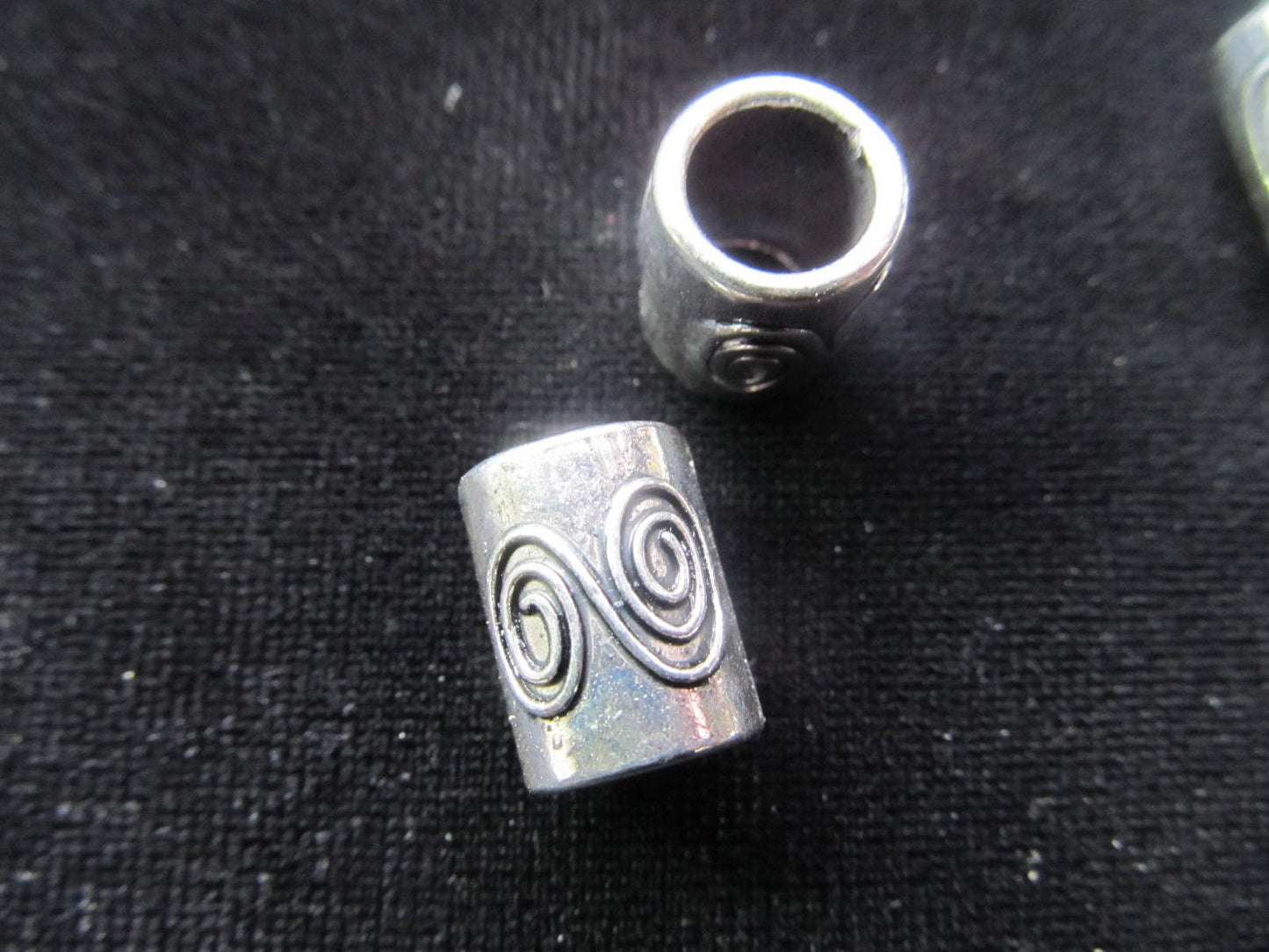 2 pack Metal double spiral Dread Beads Large hole Bead, 4E001