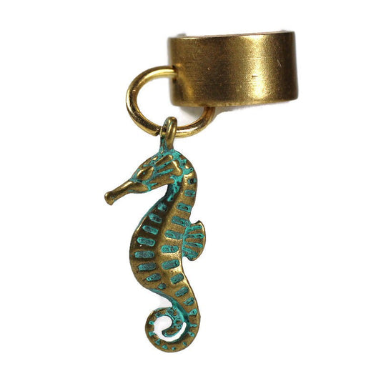 Brass Seahorse Dreadlock Bead - 10 mm bead hole - Copper Dread Bead, Dreadlock Accessories, Hair Jewelry, Loc Beads
