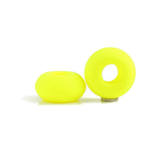 2 Neon Yellow Dreadlock Beads / 6mm ID Beads Hole / Glow Dread Beads, UV Dreadlocks, Hair Beads, Loc Accessories, Dread Jewelry, 4D035
