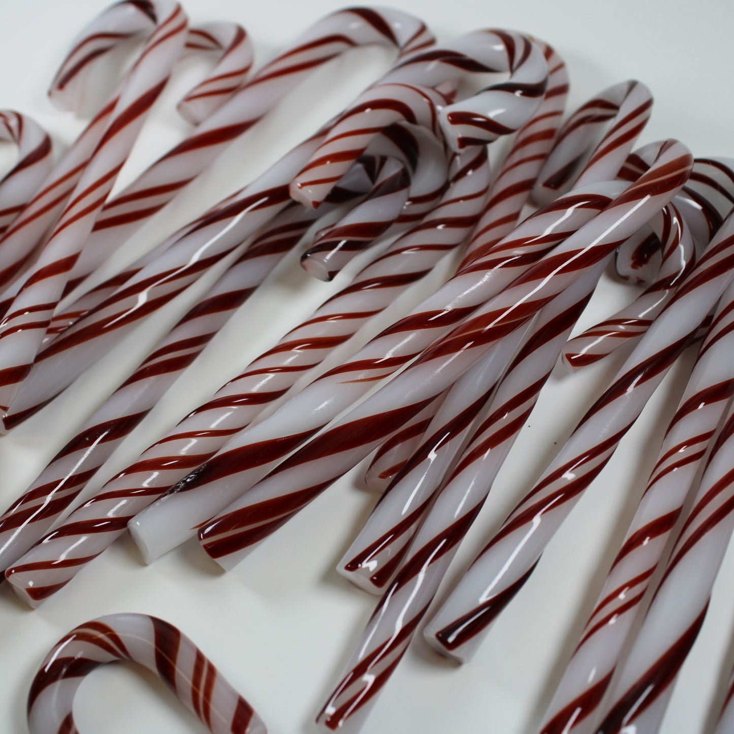 Glass Candy Canes -2 Pack- Hand Blown Glass Candy Canes w/ Gift Box Storage Box, Glass Christmas Tree Ornament, Candy Cane Ornament