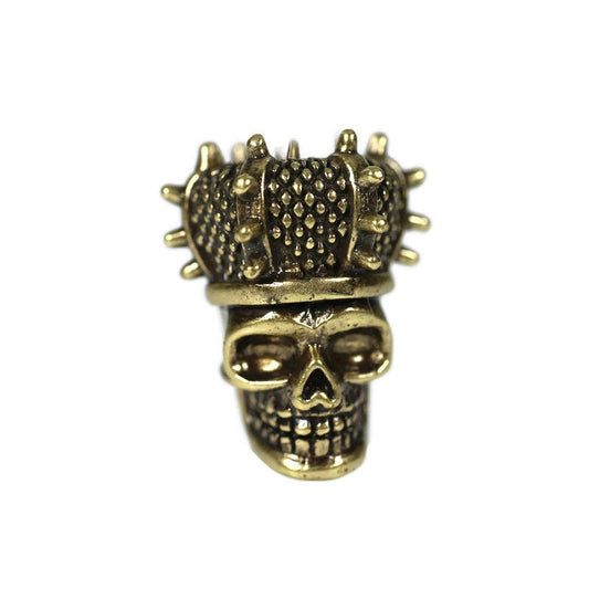 SKull with Crown Dreadlock Bead- 7mm Bead Hole - Metal Dread Bead, Dreadlock Accessories, Loc Beads, Dread Charm, Dreadlock Jewelry, 4E010