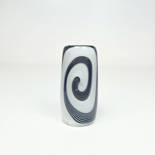 Black & White Stripe Glass Dread Bead / CUSTOM Style and sizes Options / 4-16mm Bead Holes / Spiral - Wig wag - Twist / Made To Order