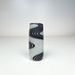Black & White Stripe Glass Dread Bead / CUSTOM Style and sizes Options / 4-16mm Bead Holes / Spiral - Wig wag - Twist / Made To Order