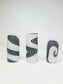 Black & White Stripe Glass Dread Bead / CUSTOM Style and sizes Options / 4-16mm Bead Holes / Spiral - Wig wag - Twist / Made To Order
