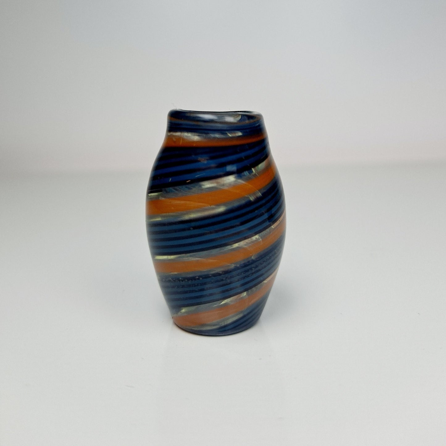 Blue & Orange Glass Dread Bead / CUSTOM Style and sizes Options / 4-16mm Bead Holes / Spiral - Wig wag - Twist / Made To Order