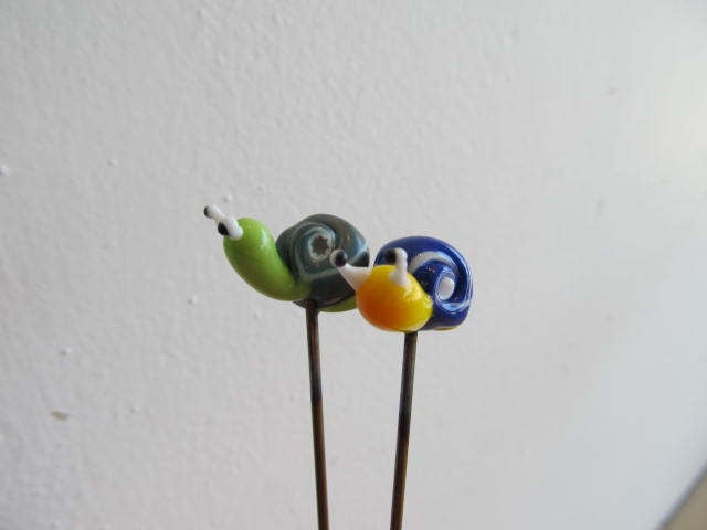 Glass Snail Plant Pals, House plant and Fairy Garden Decor