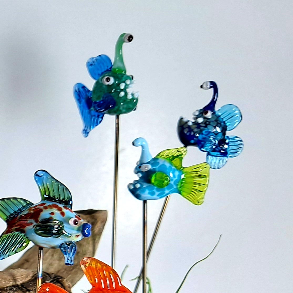 Glass Angler Fish Plant Pals, House plant and Fairy Garden Decor