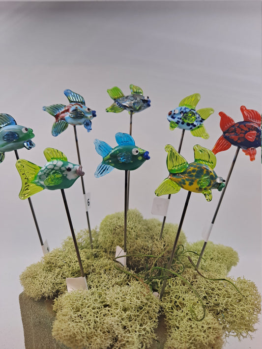 Glass Fish Plant Pals, House plant and Fairy Garden Decor