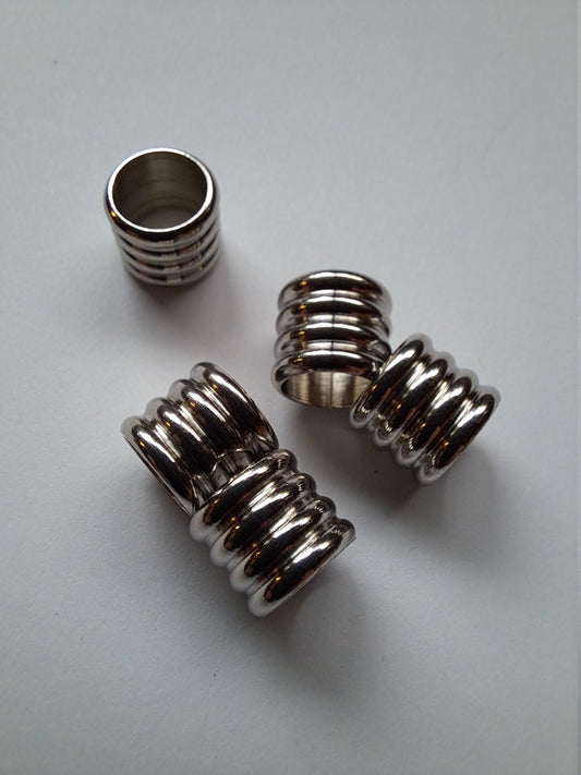 5 stainless steel tube ring loc beads/ 8mm Bead hole / Dreadlock Beads, Metal Dread Bead, Dreadlock Accessories, Loc Bead, Dread Jewelry