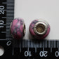 2 Pink Ceramic & Sterling Silver Dread Beads - 5mm bead hole - Dreadlock Bead, Dread Accessories, Dread Lock Beads, Large Hole Bead