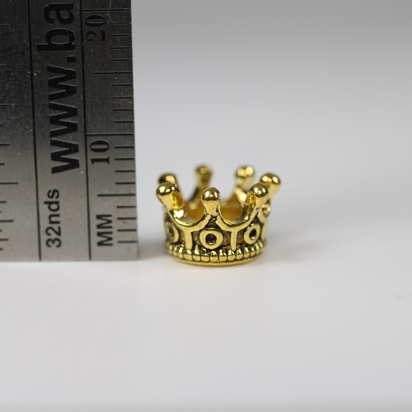 Gold Crown Dreadlock Bead - 5mm bead hole - Large Hole Beads for Jewelry, Flower dread bead, Hair, Braids, Dreadlocks, metal dread bead