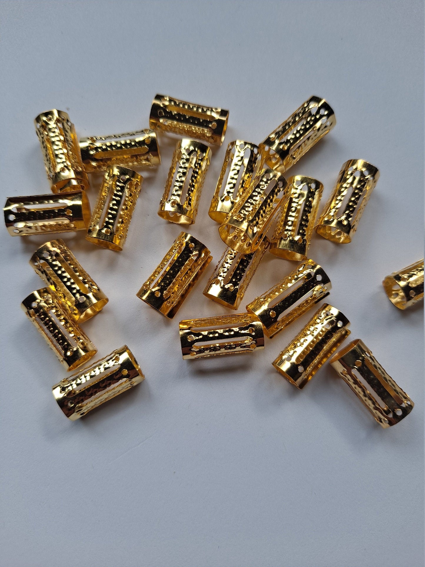 20 pack gold loc beads/ Adjustable 4-10mm Bead hole / Dreadlock Beads, Metal Dread Bead, Dreadlock Accessories, Loc Beads, Dreadlock Jewelry