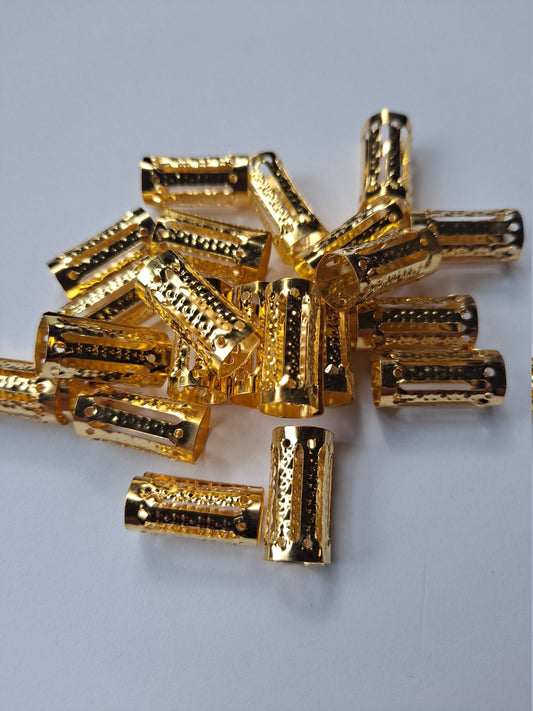 20 pack gold loc beads/ Adjustable 4-10mm Bead hole / Dreadlock Beads, Metal Dread Bead, Dreadlock Accessories, Loc Beads, Dreadlock Jewelry