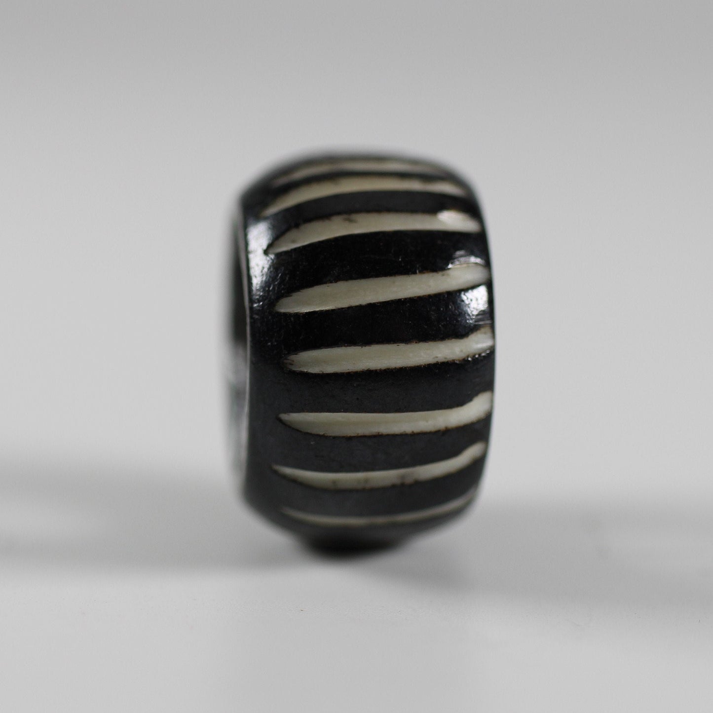 Zebra Stripe Bone Dread Bead // 8 - 12mm Bead Holes // Dreadlock Beads, Dread Jewelry, Dread Accessories, Large Hole Beads, Hair Beads