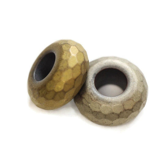 Gold Snake Skin Dreadlock Bead Set // 6mm Beads Hole - Set of 2 // Beads for Dreadlocks, Dread Beads, metal dread bead, Dread Accessories