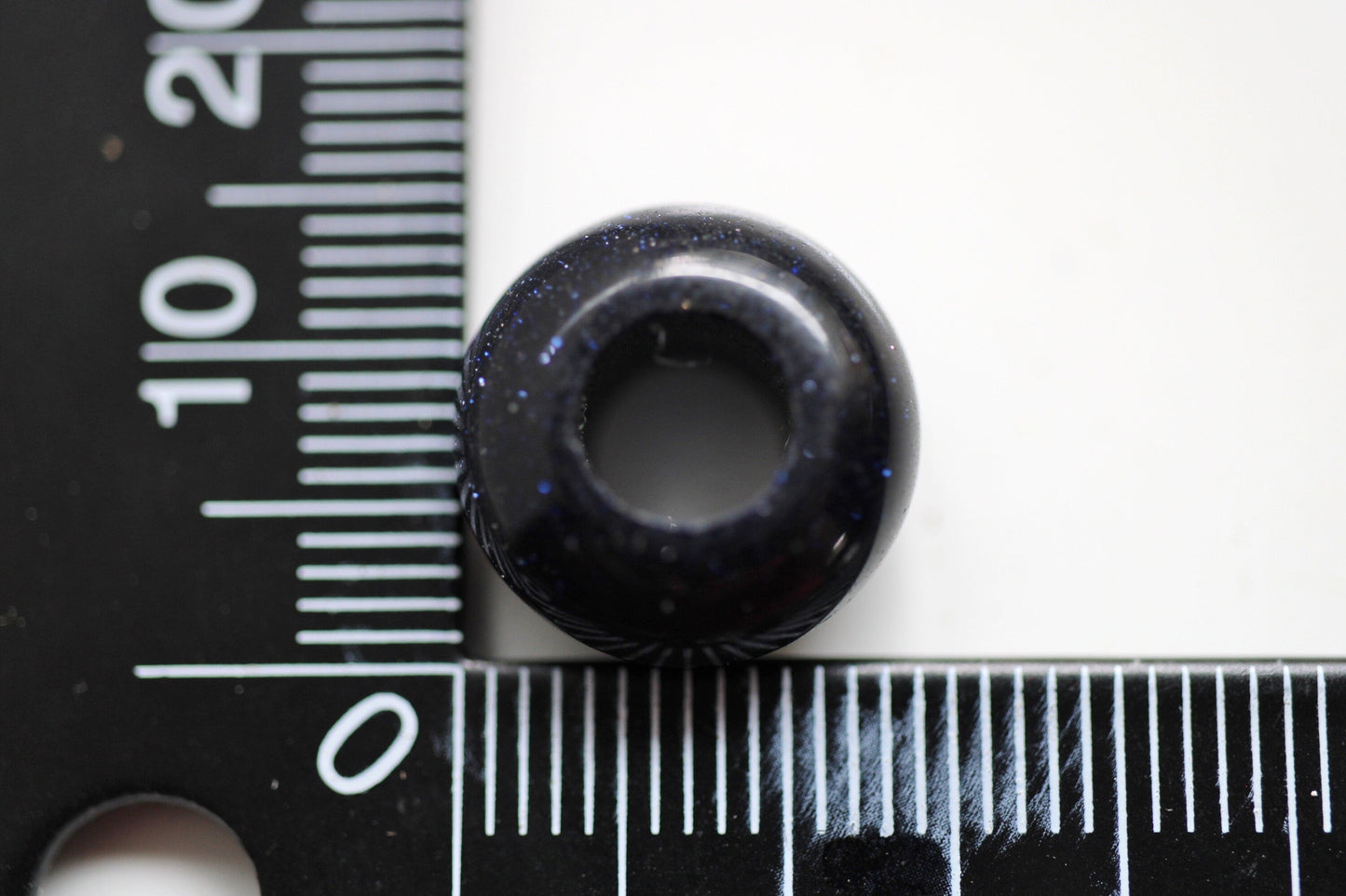 2 Blue Goldstone Glass Dread Bead - 5mm bead hole - Dreadlock Beads, Dread Lock Accessories, Loc Beads, Stone dread beads