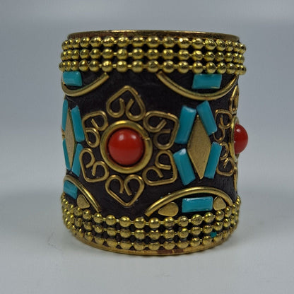 Huge inlay Dreadlock Bead // 22mm Beads Hole  // Beads for Dreadlocks, Dread Beads, Hair Jewelry, Dread Accessories, 4E003, metal dread bead