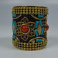 Huge inlay Dreadlock Bead // 22mm Beads Hole  // Beads for Dreadlocks, Dread Beads, Hair Jewelry, Dread Accessories, 4E003, metal dread bead