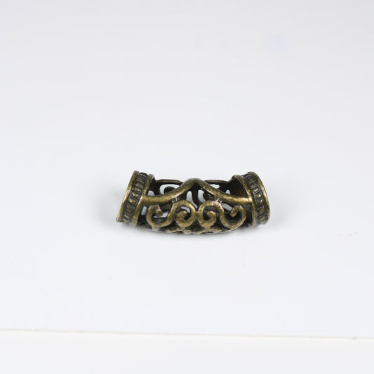 Antique Scroll Arch Dreadlock Bead - 7mm bead hole - Large Hole Beads for Jewelry, Flower dread bead, Hair, Braids, metal dread bead