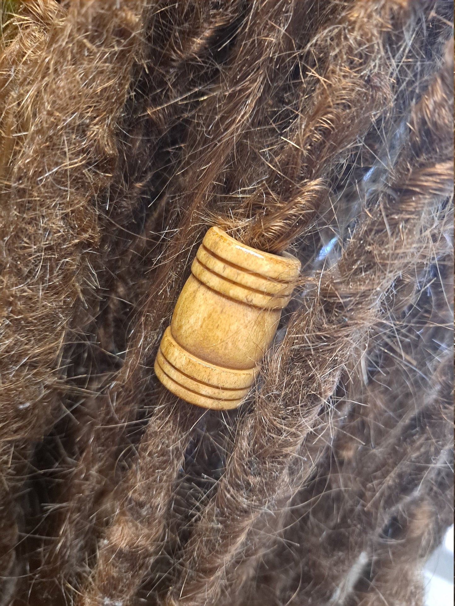 Bubble Stripe Bone Dread Bead / 6-12mm Bead Hole / 3 colors to choose from / Dreadlock Bead, Dread Jewelry, Dread Accessories, Loc Jewelry