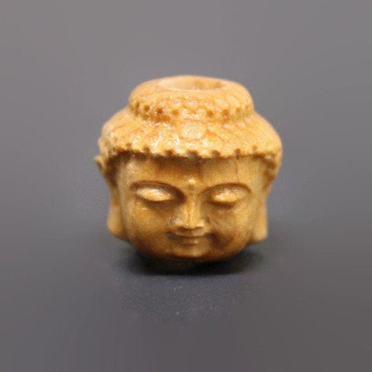 Buddha Head - Wood Dread Beads // 4 - 10 mm Bead Hole // Dreadlock Bead, Loc Jewelry, Dreadlock Accessories, Large Hole Beads, Dread Jewelry