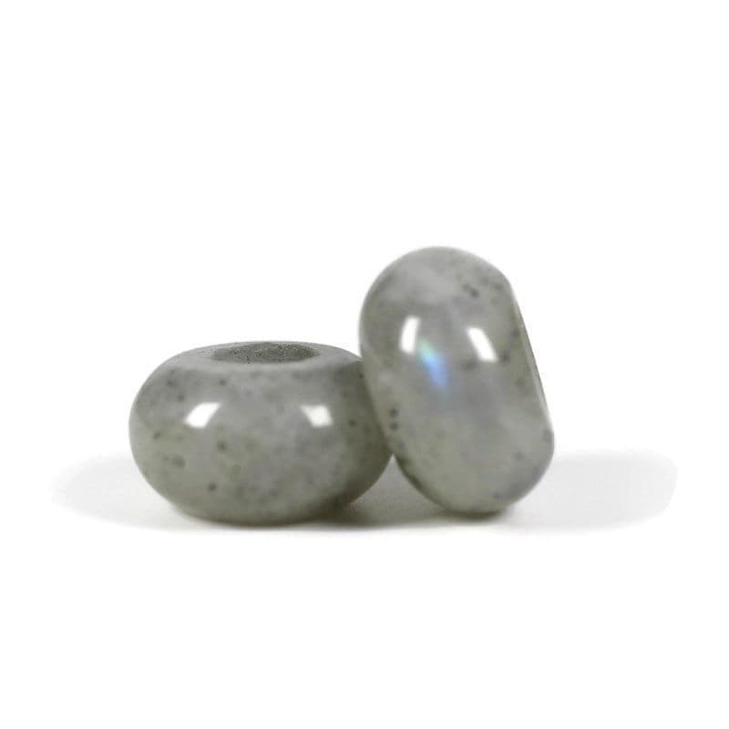 Labradorite Dread Bead / 2 beads - 6mm bead hole / Dreadlock Beads, Dread Jewelry, Dread Accessories, Loc Jewelry,   Stone Dread Beads