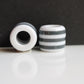 2 Gray & White Acrylic Dread Beads - 6mm Bead Hole - Rainbow Dread Bead, Rainbow Dreadlock Bead, Dread Jewelry, Dread Accessories