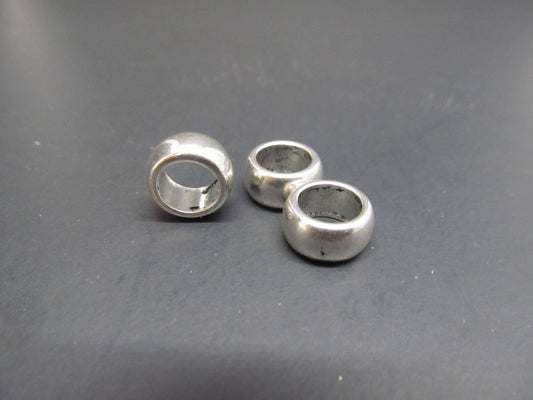 6 pack Silver dreadlock Beads, //8mm bead hole // Loc Beads, Pararcord beads, Hoodie beads