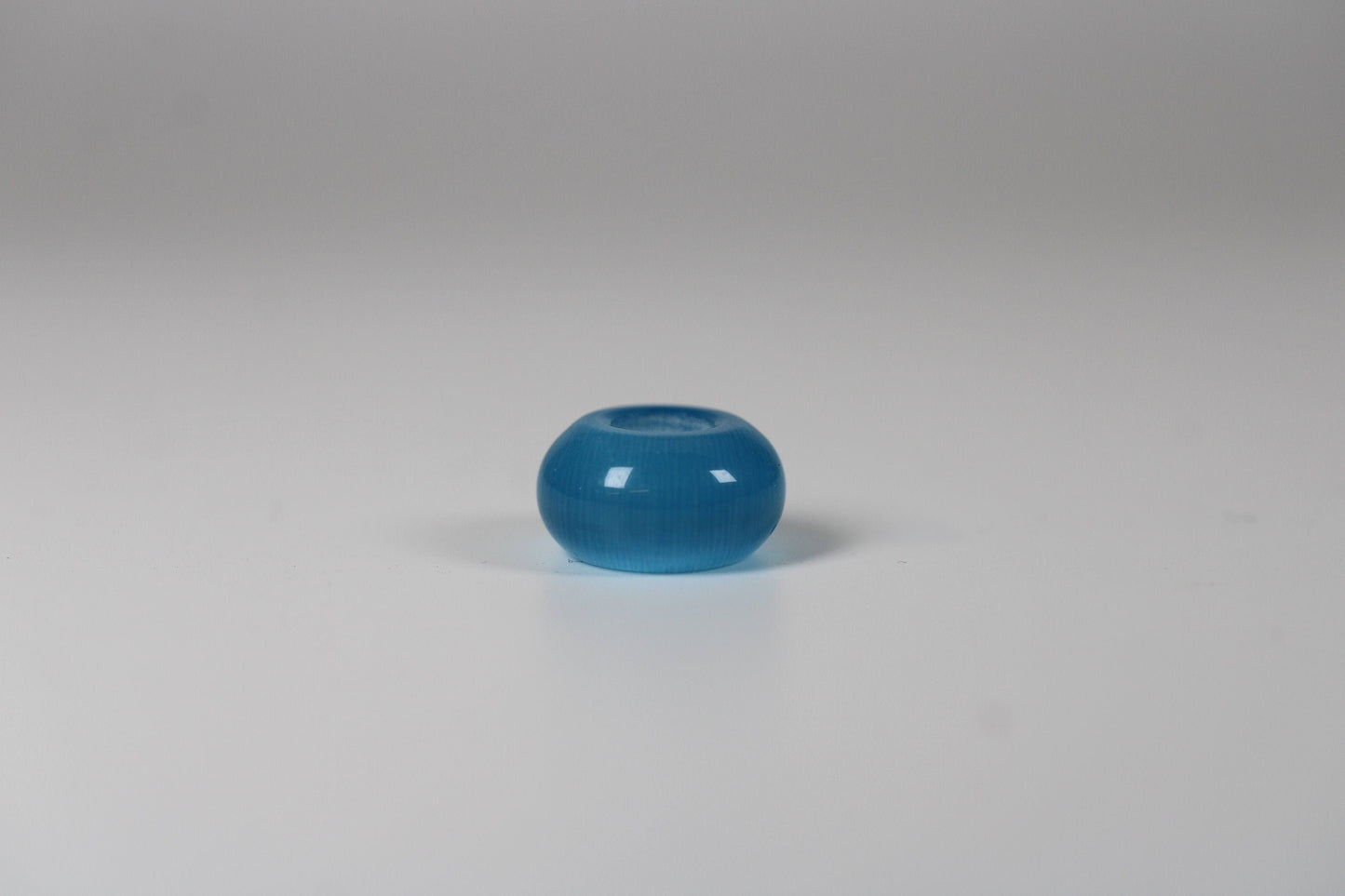2 Blue Glass Cats Eye Dread Beads -  6mm Bead Hole - DreadLock Beads, Dread Beads and Accessories, Hair Beads, Dread Jewelry