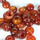 Carnelian Dread Bead / Set of 2 beads - 6mm bead hole / Dreadlock Beads, Hair jewelry, Dread Jewelry, Dread Accessories, Loc Jewelry, 6A010